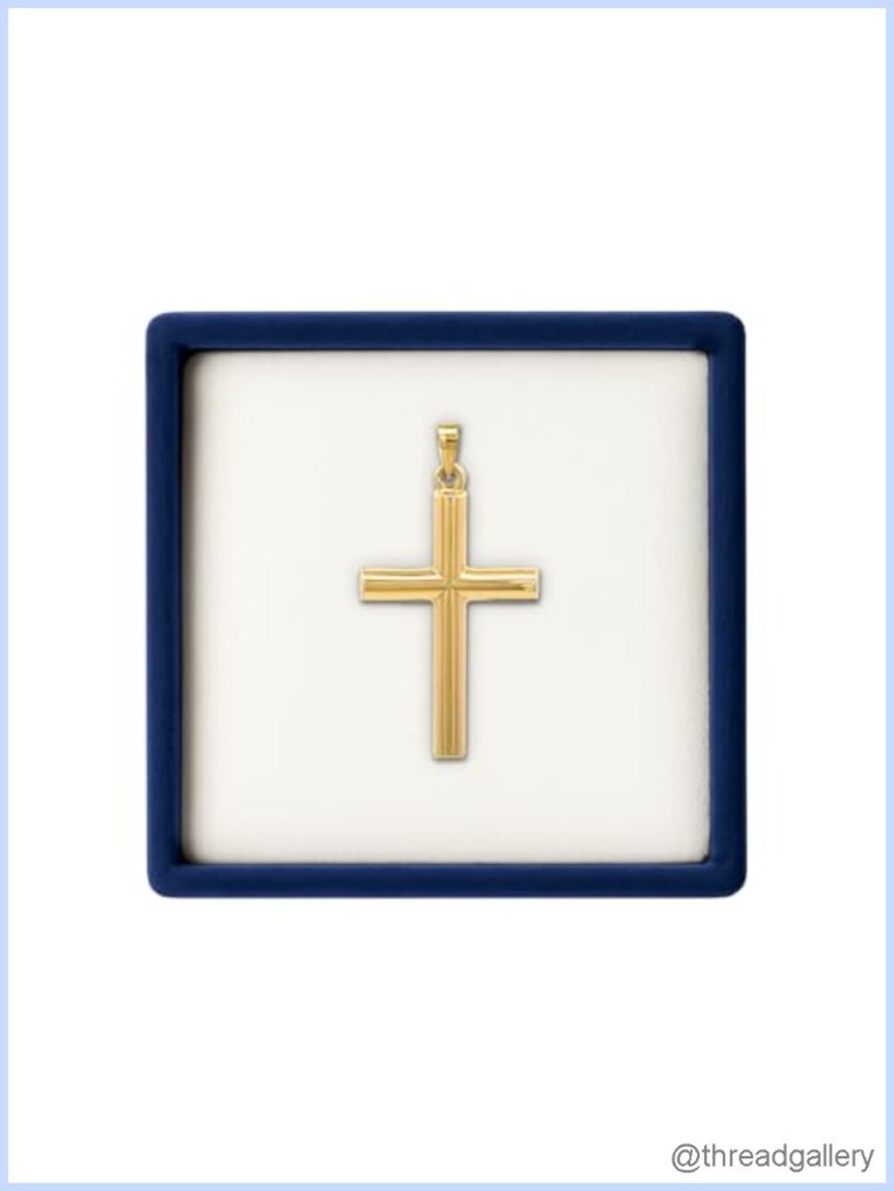 14K Yellow Gold Tube Cross Pendant for Necklace, Durable Double-Bonded,